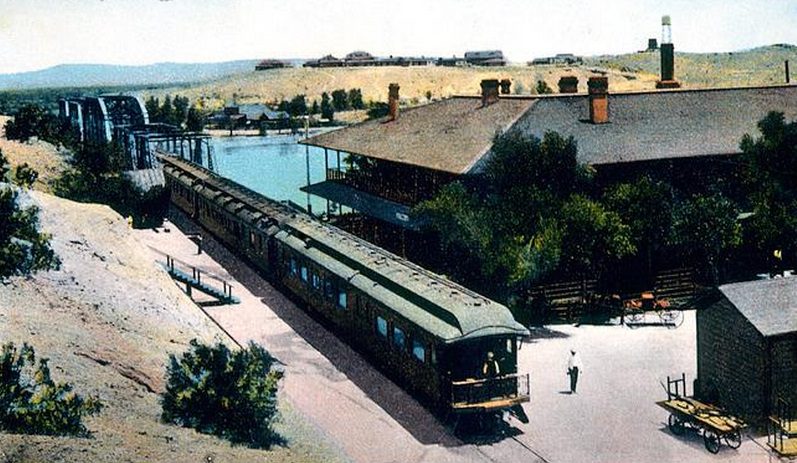 A postcard of the Southern Pacific railroad station in Yuma Arizona passed through en route to play Occidental in Los Angeles (photo was taken circa 1910)