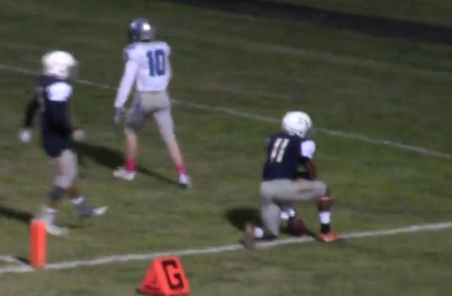 Cholla QB Jordan Porter after scoring a touchdown in a game earlier this season against Catalina Foothills (Hudl video)