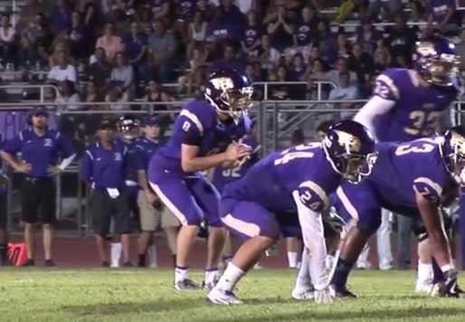 Sabino dual threat QB Alex Bell was responsible for four of the Sabercats' touchdowns Saturday night (YouTube video capture)