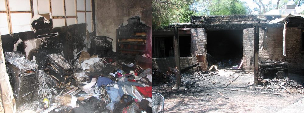 Photos from when arsonists set fire to Jay Dobyns' house in northwest Tucson in 2008 (Dobyns family photo)
