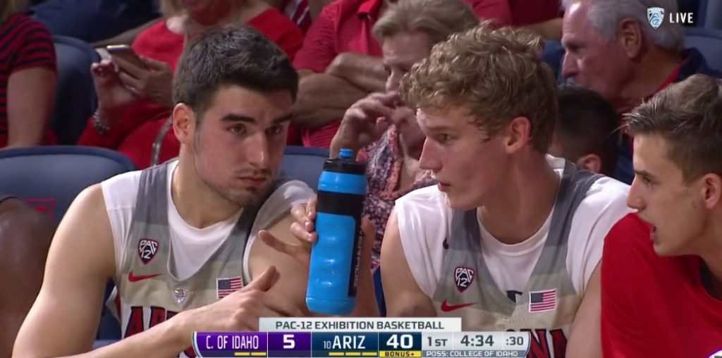 Can Dusan Ristic elevate his game to help frontcourt mate Lauri Markkanen significantly this season? (Pac-12 Networks screen shot)