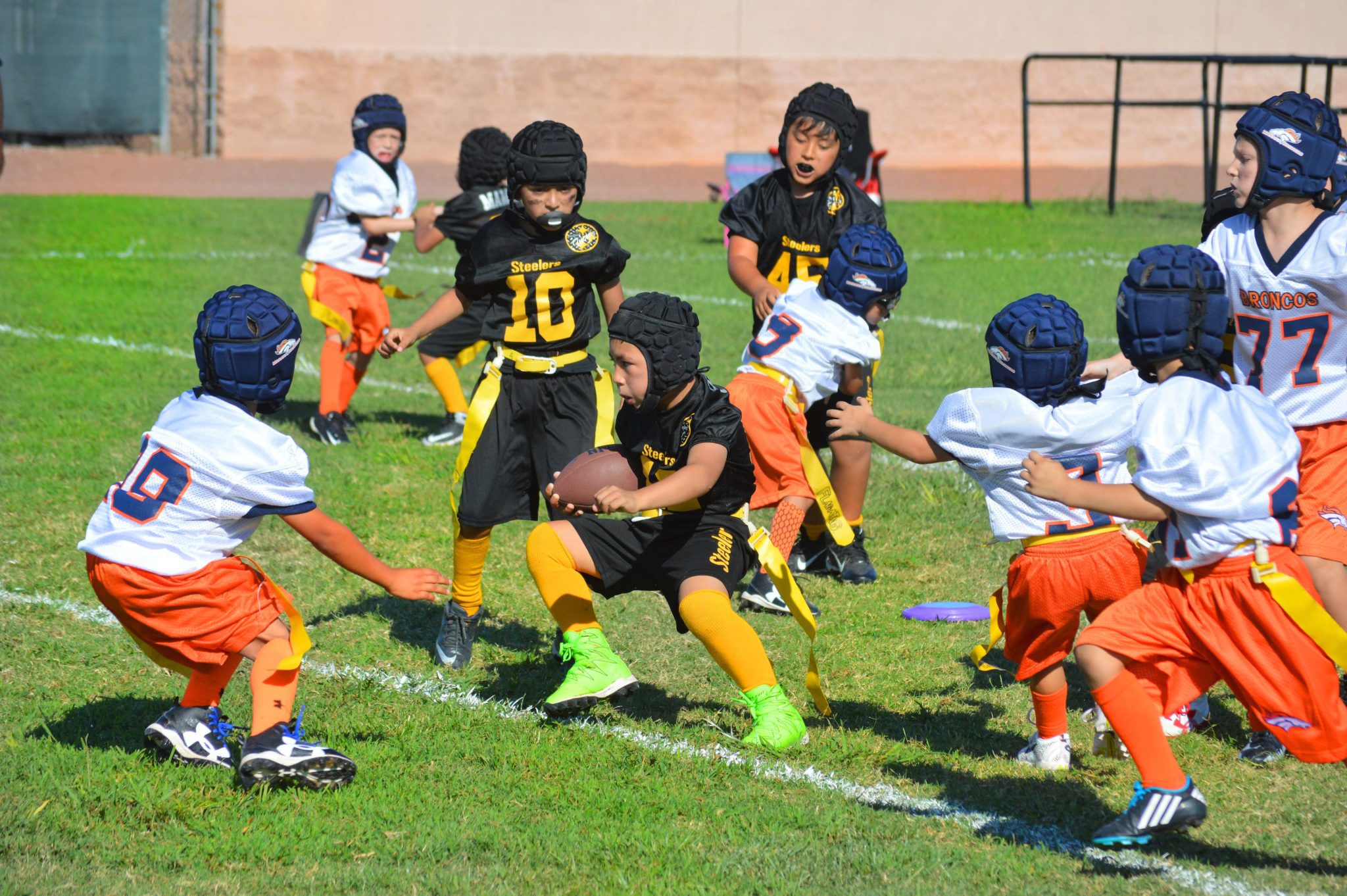 Youth Football: Broncos over Steelers in 8U Flag